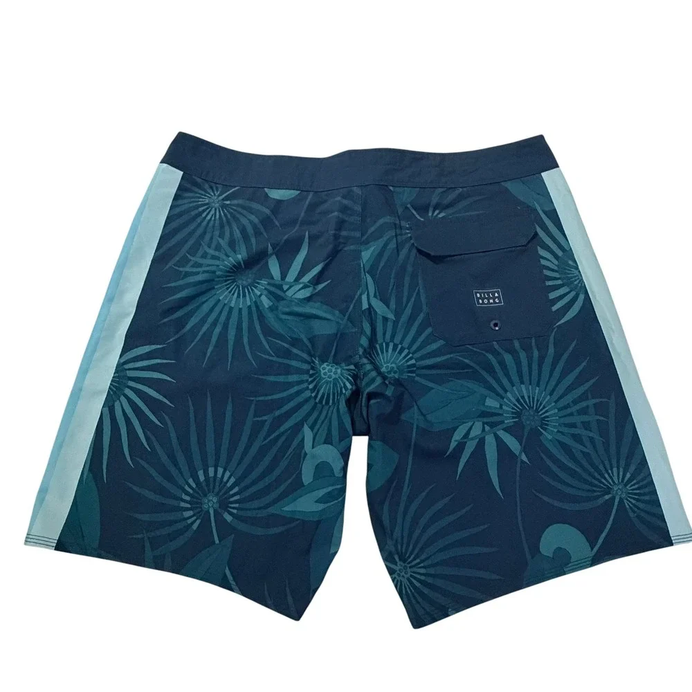 Billabong Airlite DBah Board Shorts Mens 36 Teal Floral Palm Print M103NBDB